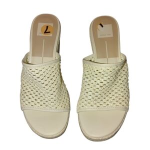 Dolce Vita Cream Woven Mules, Size 7 No Box NWT